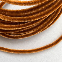 Soft 8mm Wired Chenille Cording in Light Brown ~ 1 yd.
